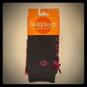 BabyLegs grey & pink legwarmers w/ bow detail NWOT